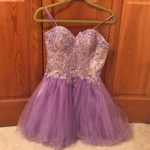 New York New York skirt lilac studded lace dress